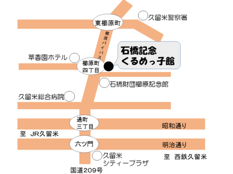 石橋記念くるめっ子館案内地図画像