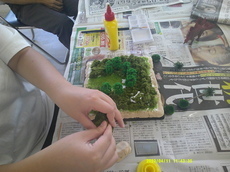 ジオラマ作成作業