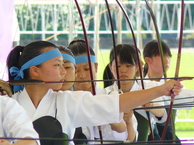 女子選手射場風景